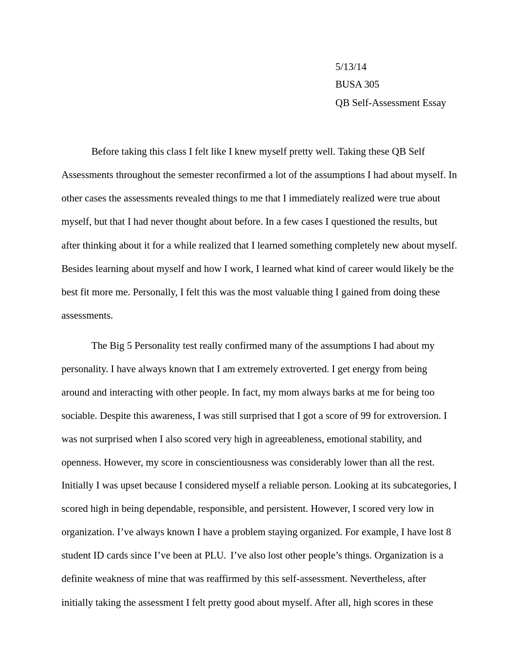 BUSA 305 QB Self Assessment Essay_ddoap083kng_page1