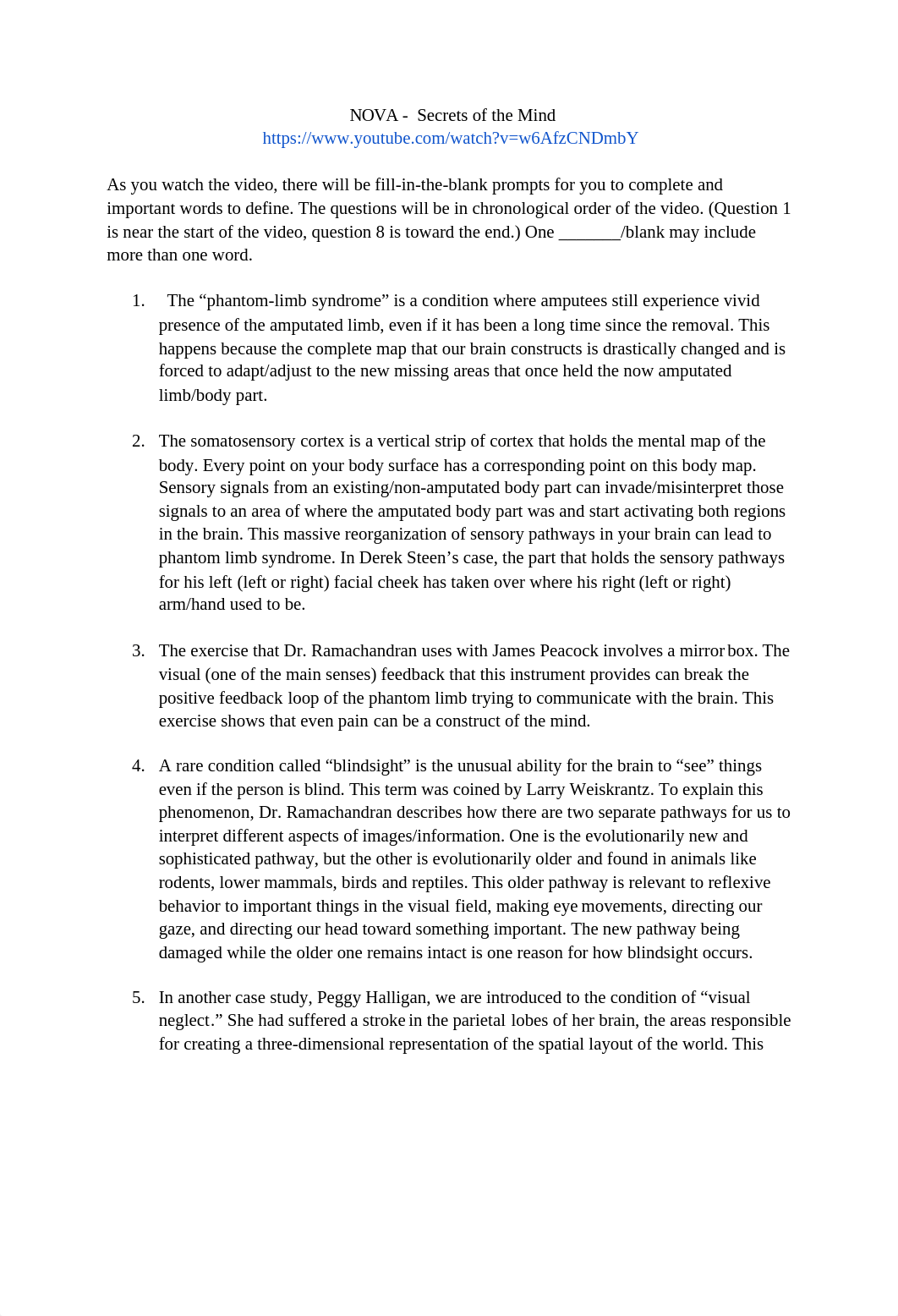 Secrets of the Mind - NOVA - Bio Psych Video Worksheet.docx_ddoshkaumol_page1