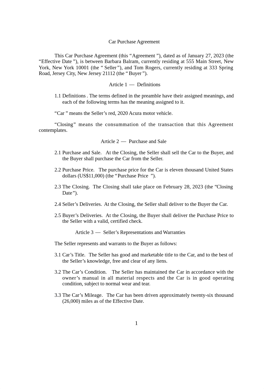 Redraft of Exerise 5-1 - Car Purchase Agreement.docx_ddoyq81sgvs_page1