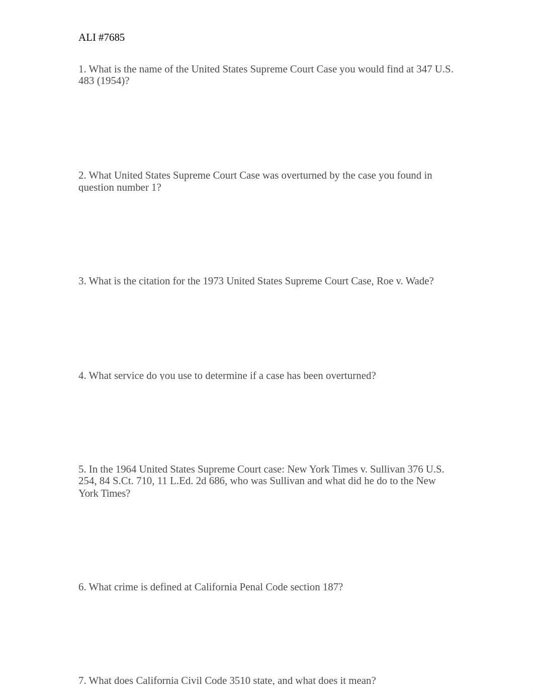 Legal Writing 604, Assignment # 1, ALI, # 7685.docx_ddpynjky1ts_page1