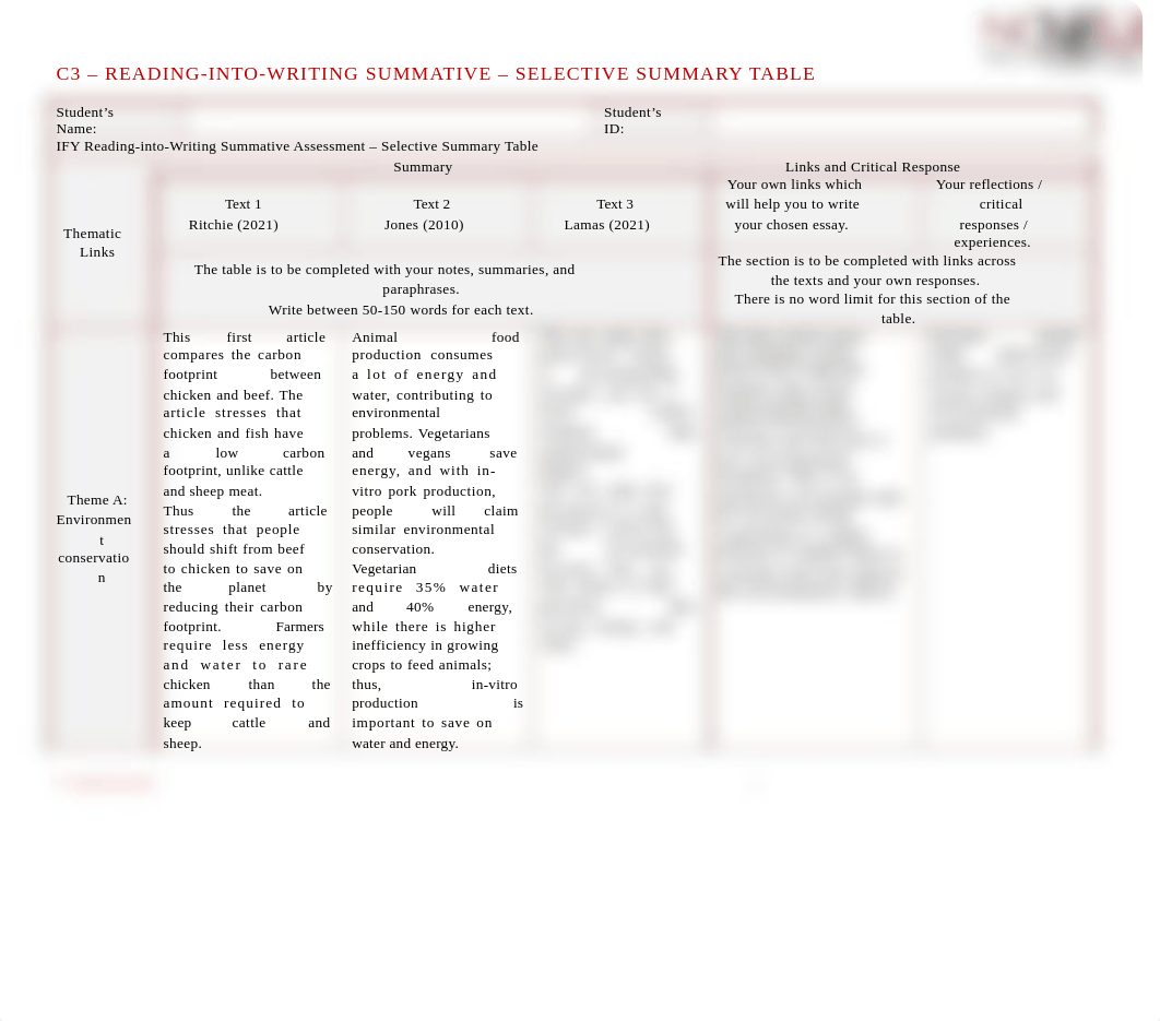 Reading-into-Writing (Summative) Selective Summary Table.docx_ddqb0cwmri2_page1