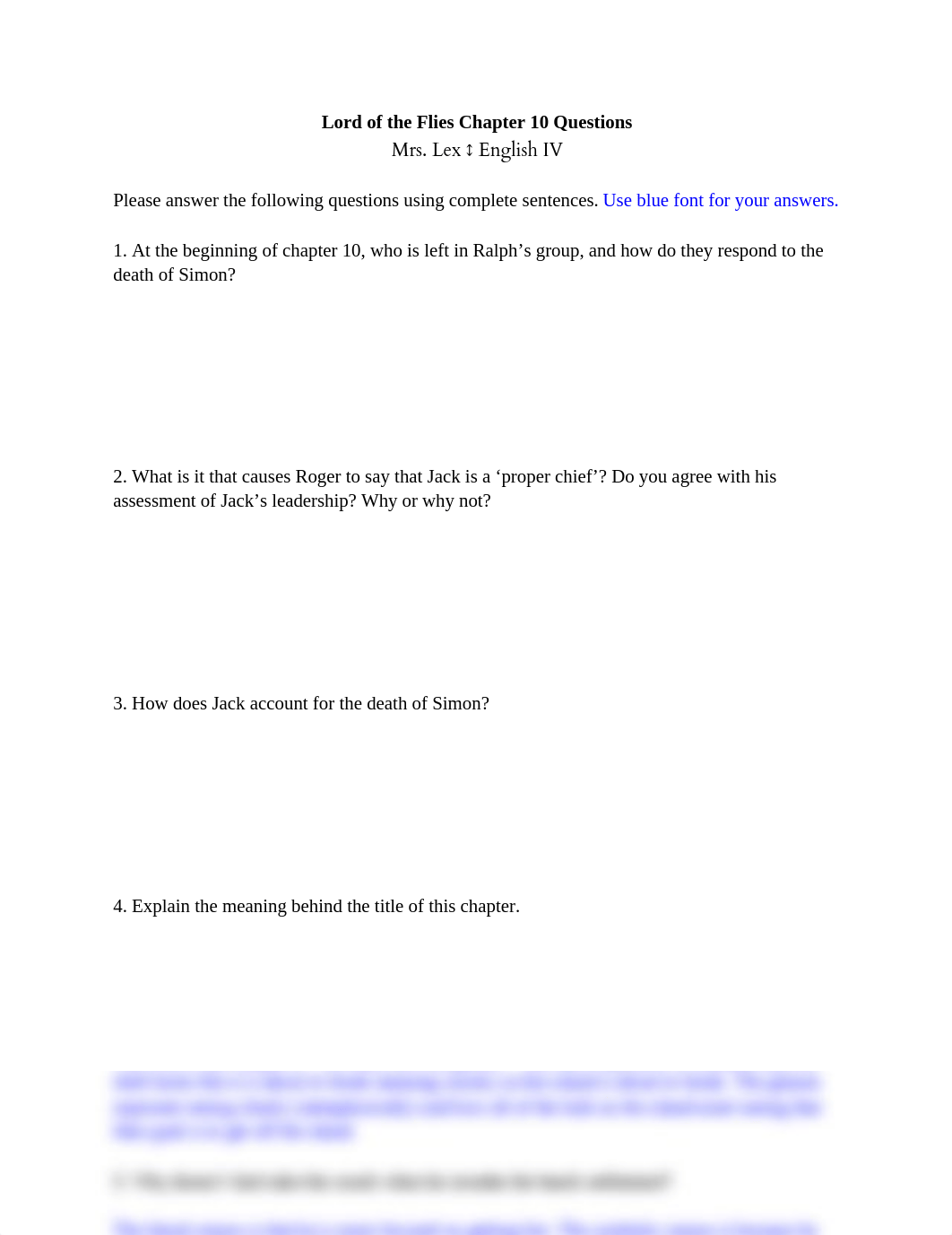 Chaz White-Crocker - 14 Lord of the Flies Chapter 10 Questions_ddqdn16kwp1_page1