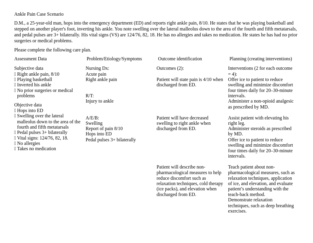 Ankle Pain Care Plan.docx_ddqib7o285j_page1