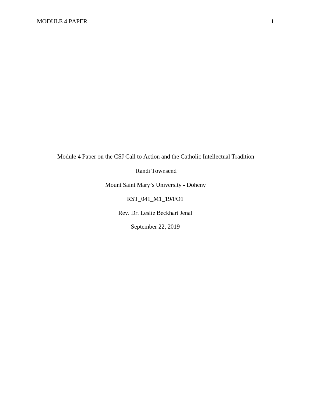 Module 4 Paper on the CSJ Call to Action and the Catholic Intellectual Tradition.docx_ddqk6r580eh_page1