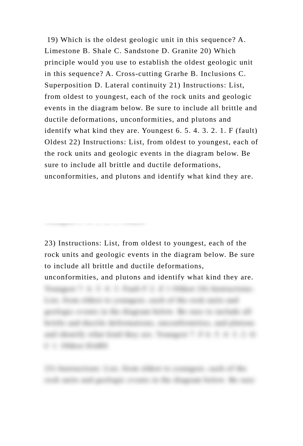 19) Which is the oldest geologic unit in this sequence A. Limestone .docx_ddqkdvmid36_page2