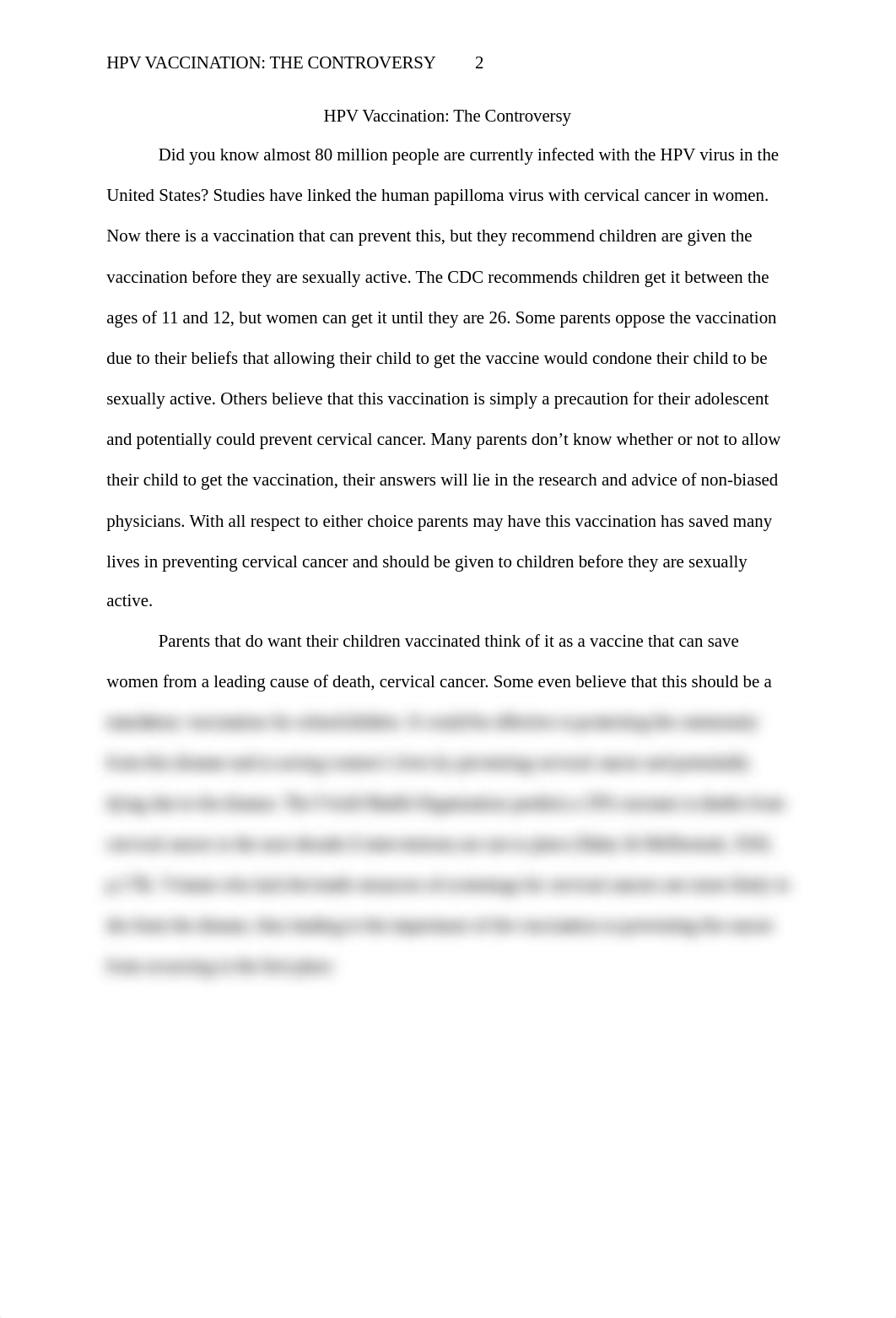 HPV Vaccination Evaluative Essay CHS 101.docx_ddr4mka3oxq_page2