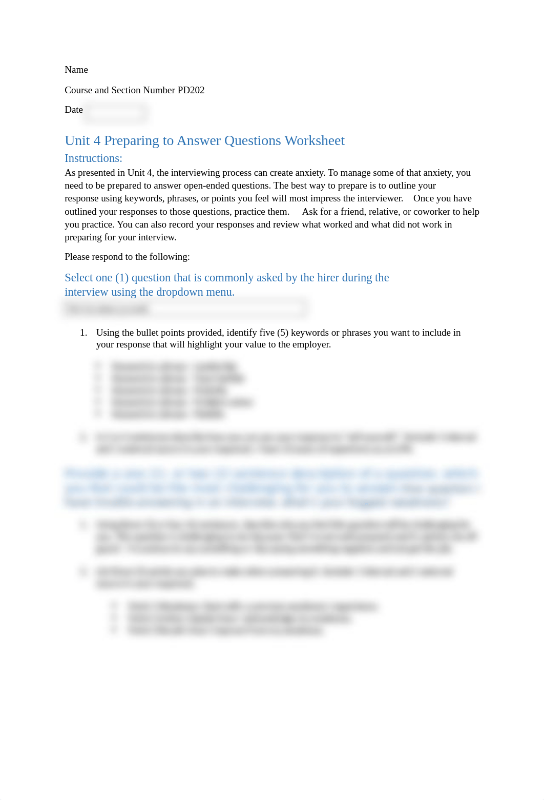 PD202 Unit 4 Preparing to Answer Questions in an Interview.docx_ddrqx6ck2m7_page1