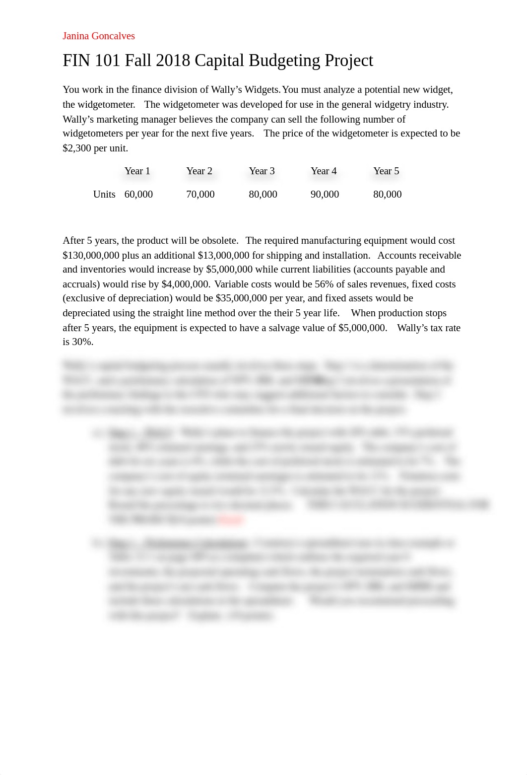 FIN 101 FALL 2018 Capital Budgeting Project (Done).doc_dds4gsjtw8r_page1