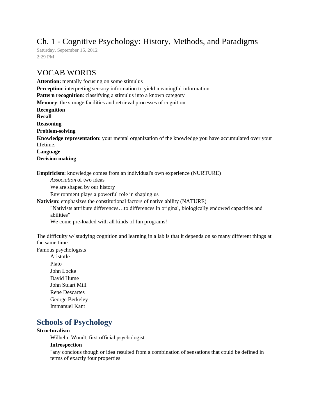 Ch. 1 - Cognitive Psychology History, Methods, and Paradigms Notes_dds9je9xyob_page1