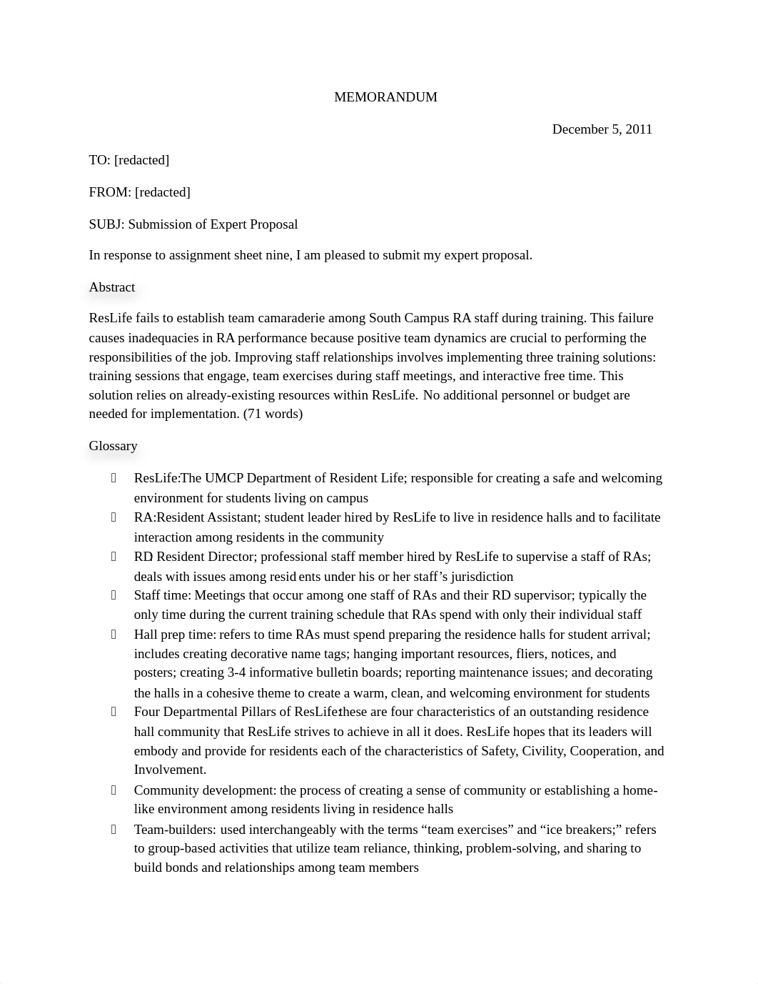 Proposal to Improve RA Team Development during Training by Katie Breen.pdf_ddsihbhsf6r_page1