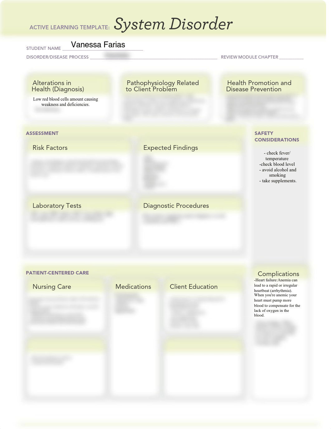 anemia ATI System Disorder Template .pdf_ddskwfcf86i_page1