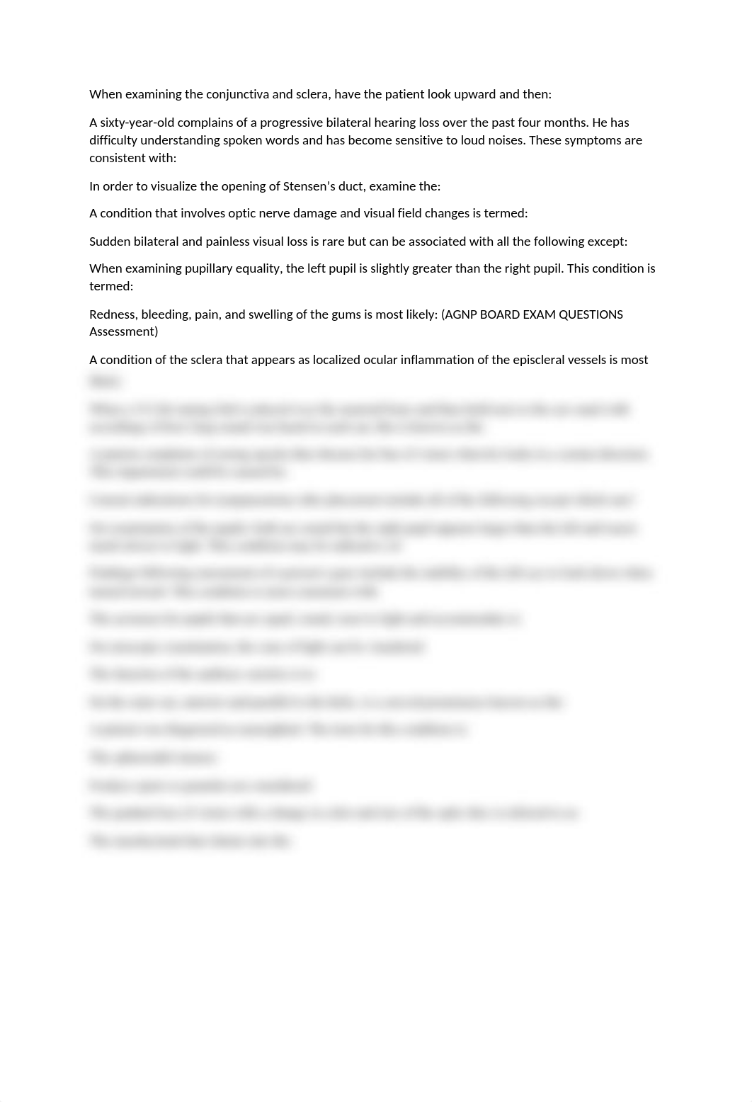 AGNP BOARD EXAM QUESTIONS Assessment EyeQnssssssssssssssssssss.docx_ddspbnx6s2n_page2