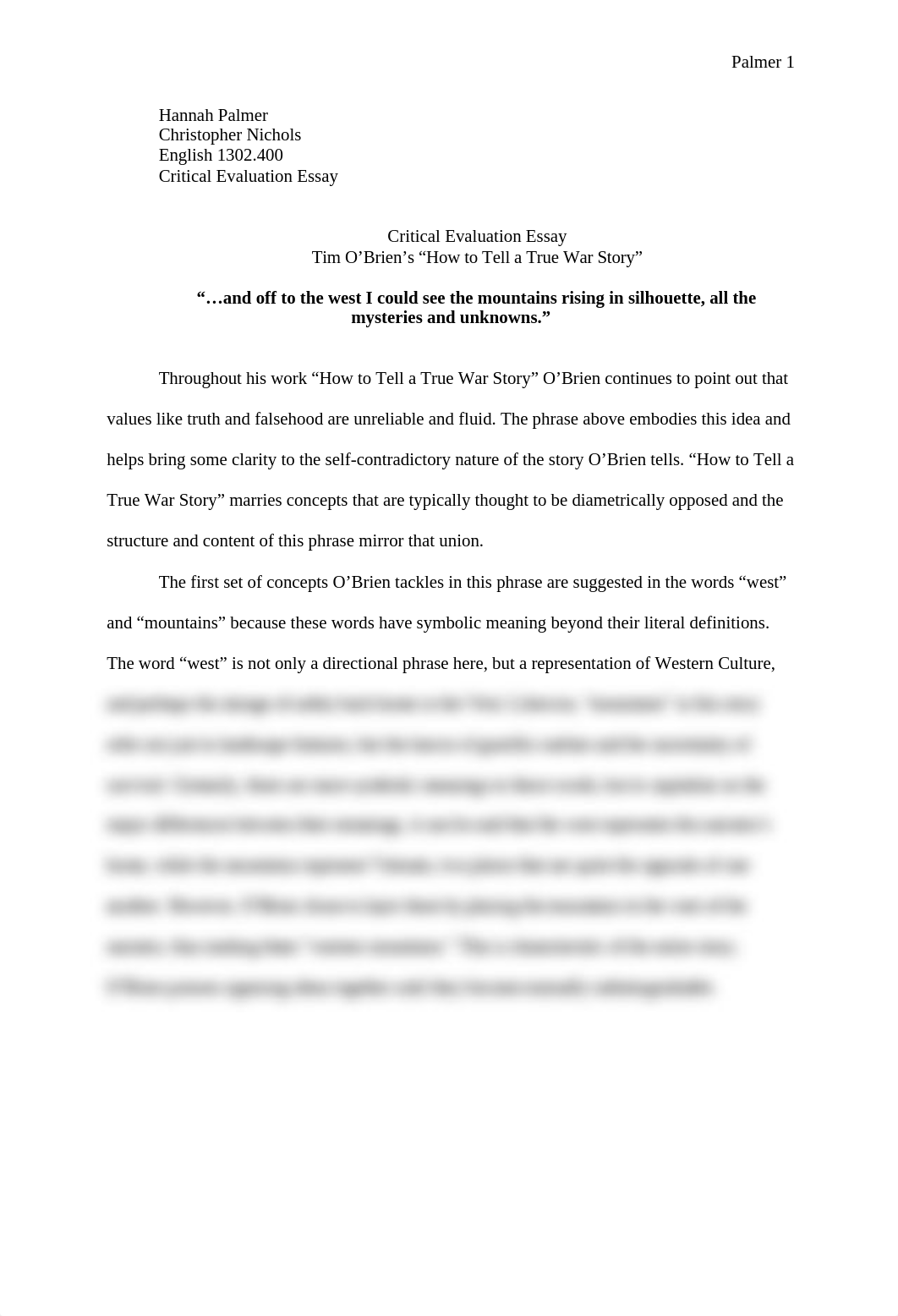 True War Story - O'Brien - Essay 3 - First Draft_ddssmrzz9um_page1