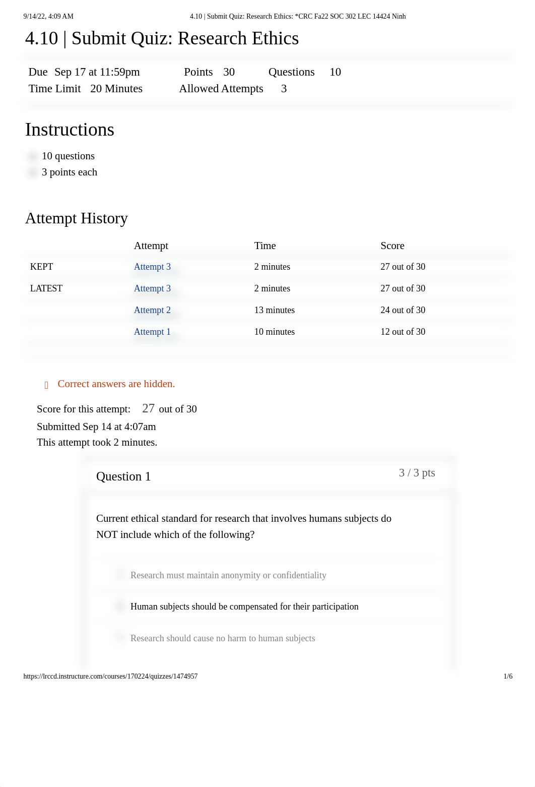 4.10 _ Submit Quiz_ Research Ethics_ _CRC Fa22 SOC 302 LEC 14424 Ninh.pdf_ddt65slam47_page1