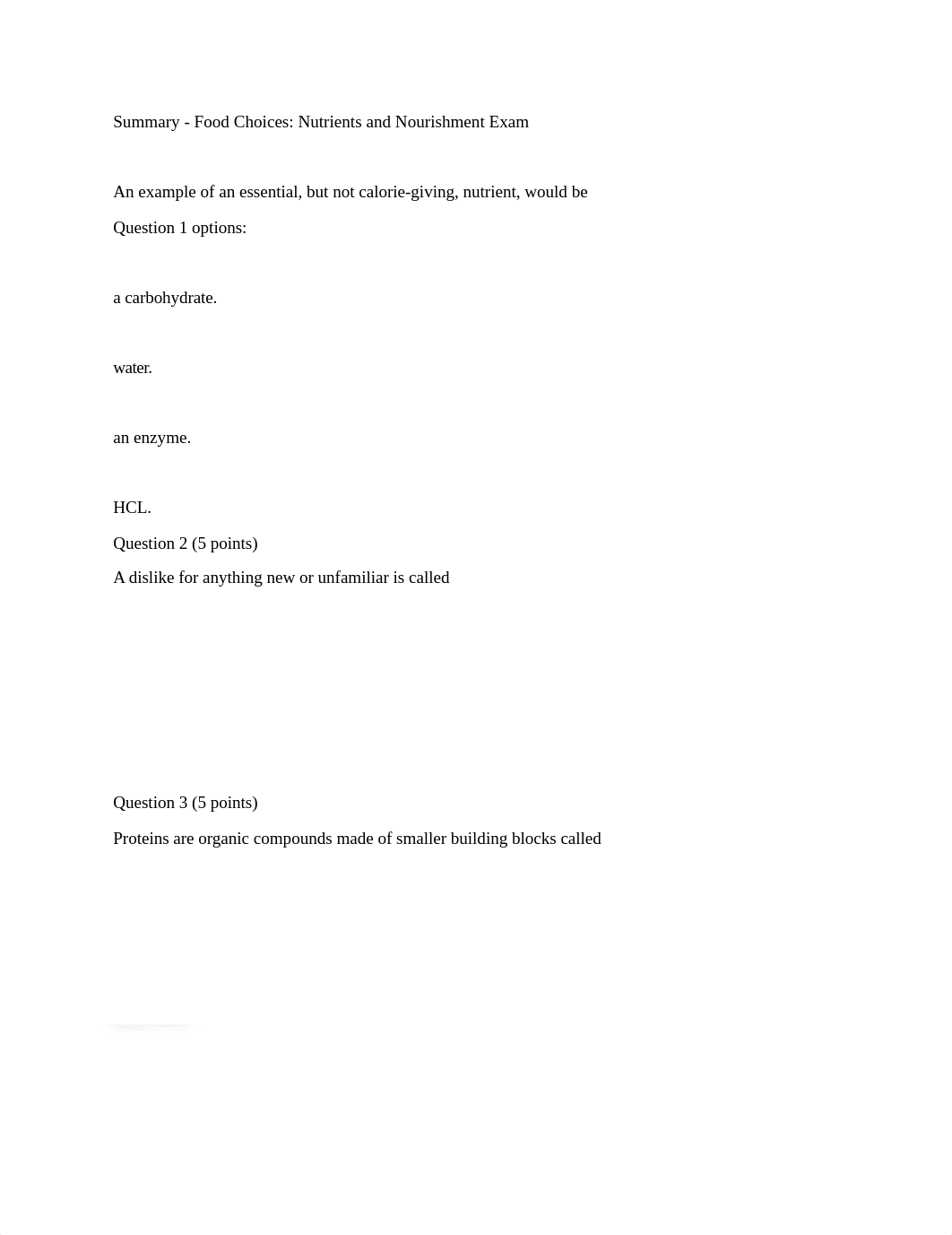 Food Choices Nutrients and Nourishment Exam.docx_ddtobz6rtm1_page1