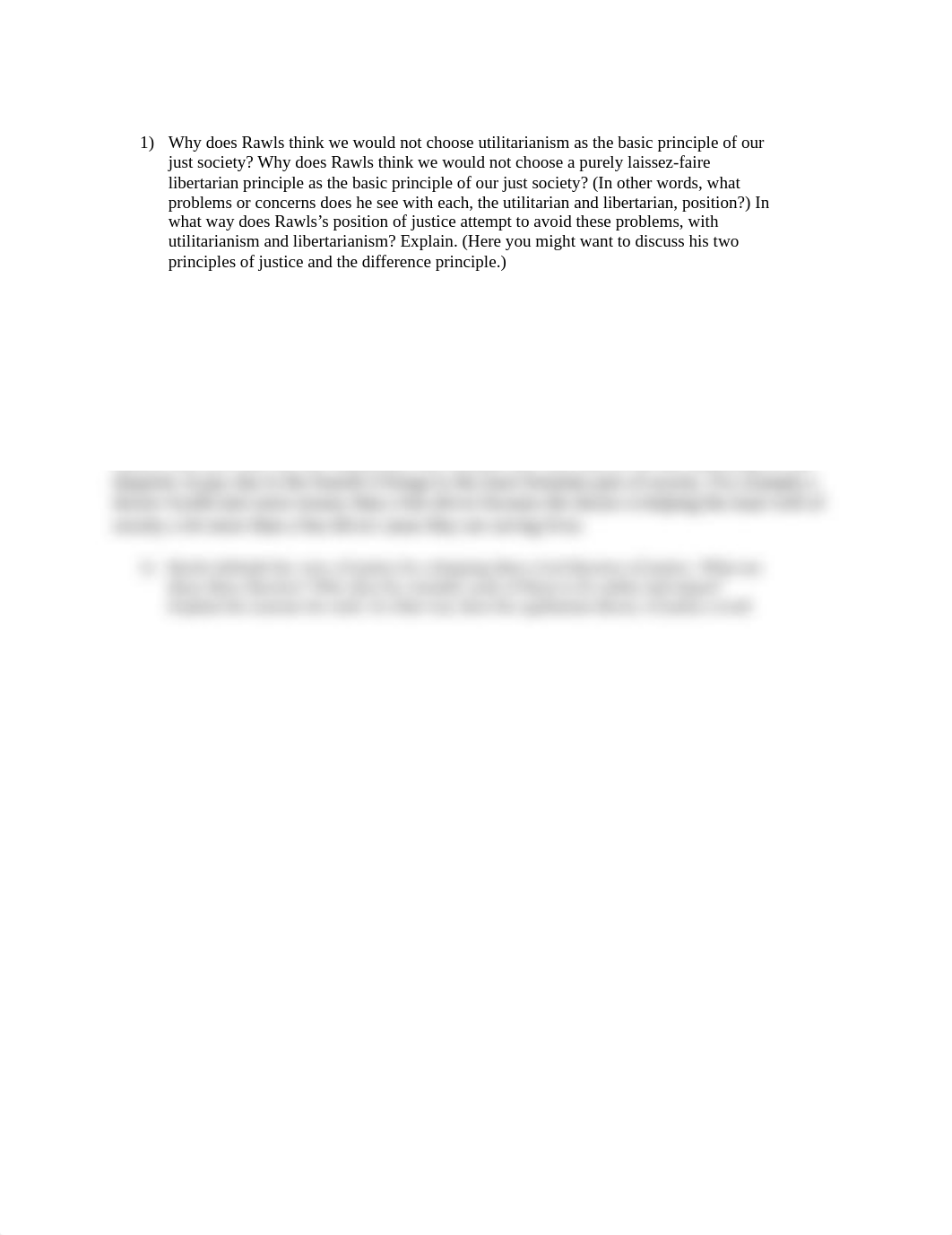 Why does Rawls think we would not choose utilitarianism as the basic principle of our just society.d_ddtr1lv949e_page1