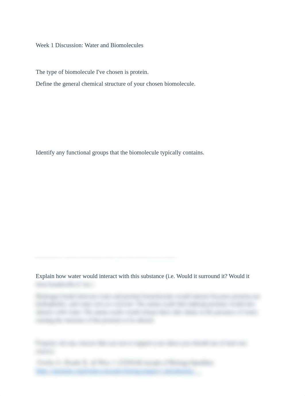 Week 1 Discussion Water and Biomolecules.pdf_ddtrn65gcjc_page1