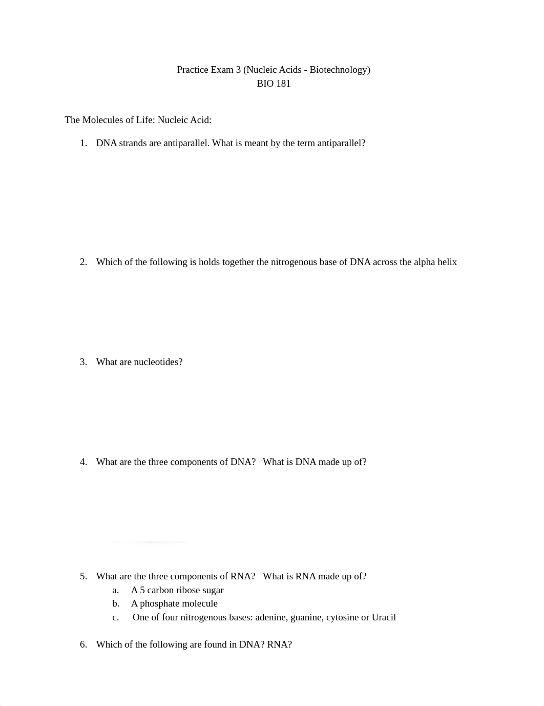 Practice Exam 3 (Nucleic Acids - Biotechnology).docx_ddu37xn28qq_page1