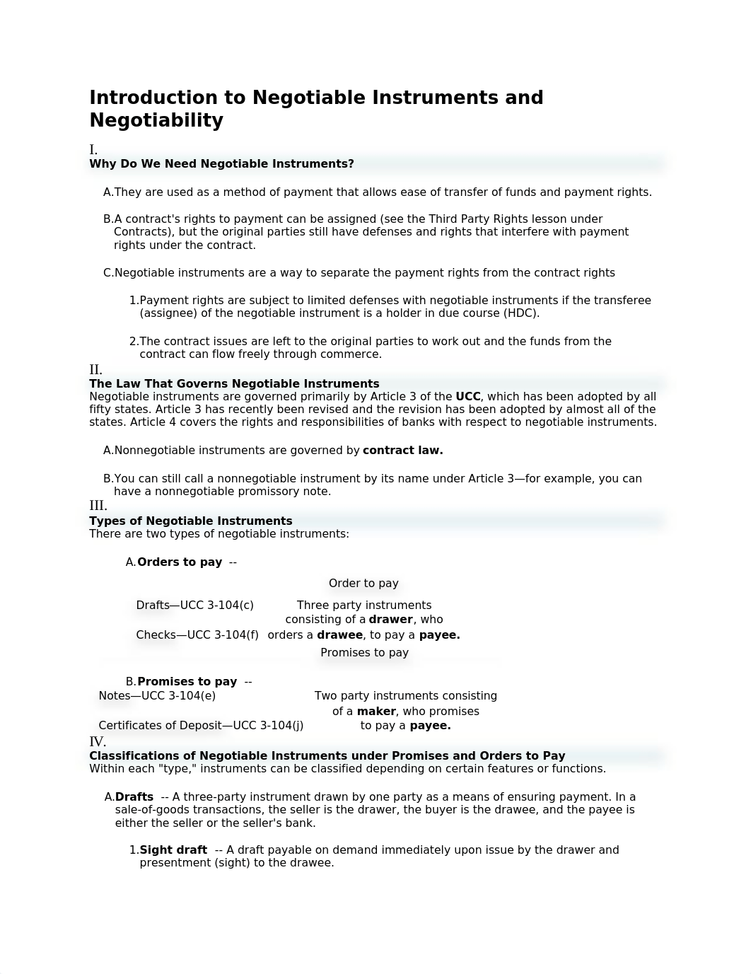 Week 3-Introduction to Negotiable Instruments and Negotiability-Notes_ddue7ac1o05_page1