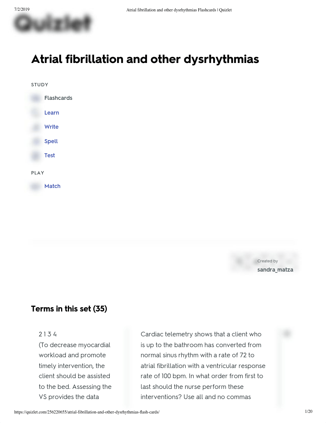 Atrial fibrillation and other dysrhythmias Flashcards _ Quizlet.pdf_ddumoyigt63_page1