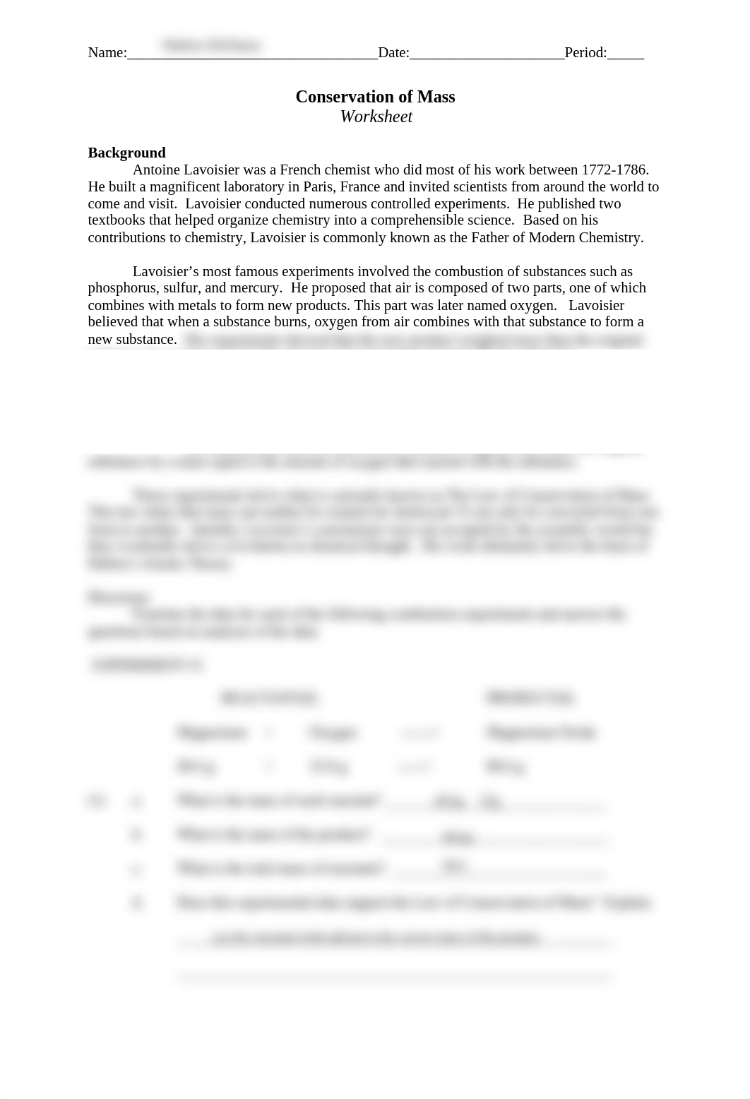 McElaney - Conservation of Mass Worksheet.pdf_ddv3wycshbt_page1