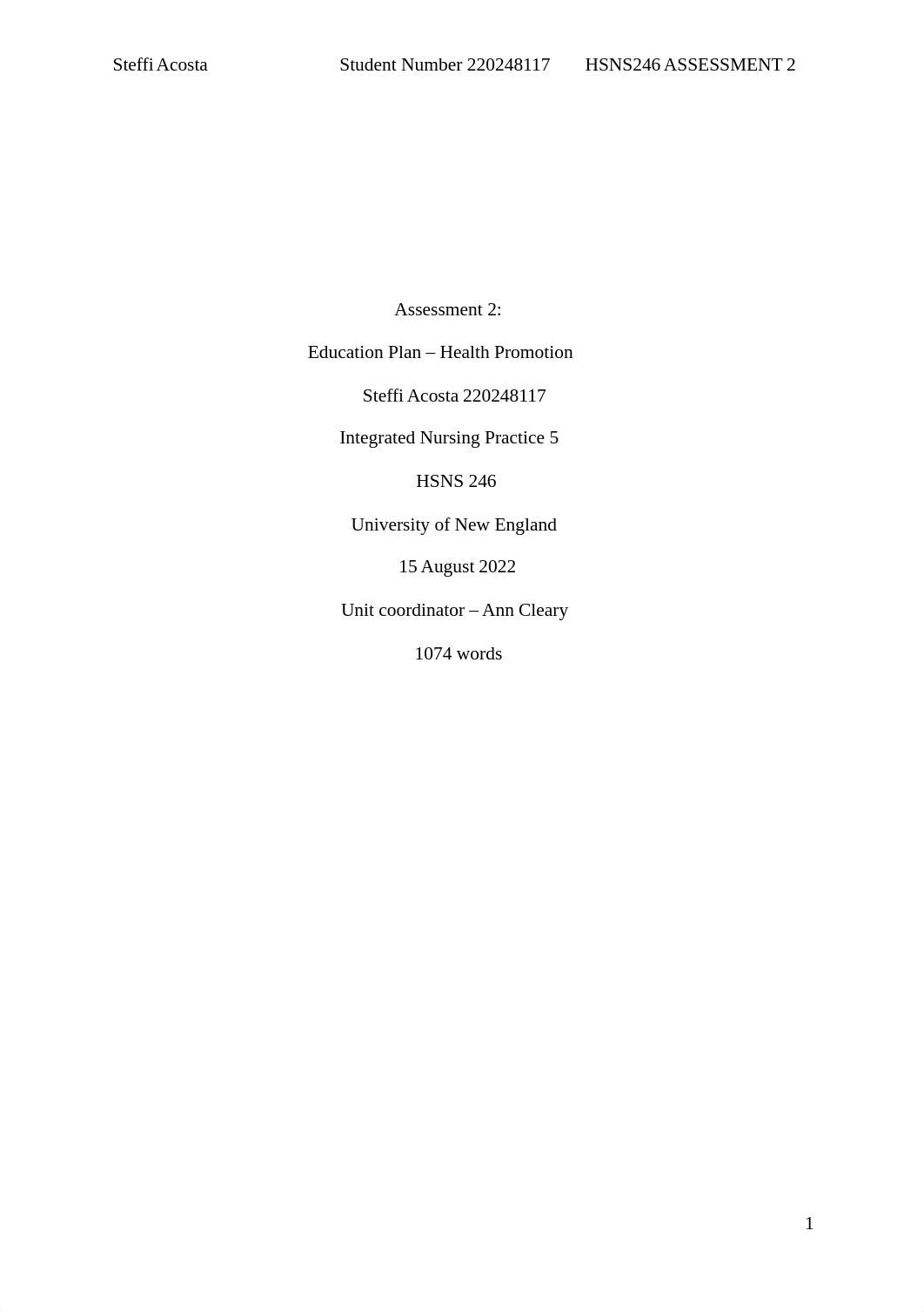 HSNS 246 Assessment 2 Health Education Steffi Acosta 22024811.docx_ddvamv42h8a_page1