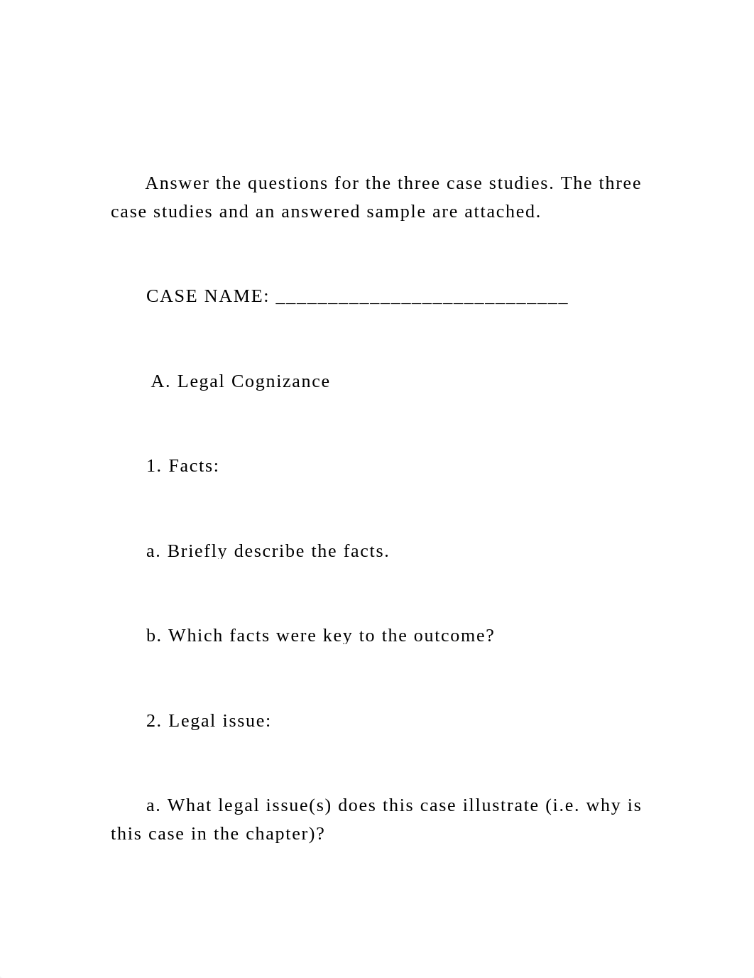 Answer the questions for the three case studies. The three .docx_ddw4wxbaeyj_page2