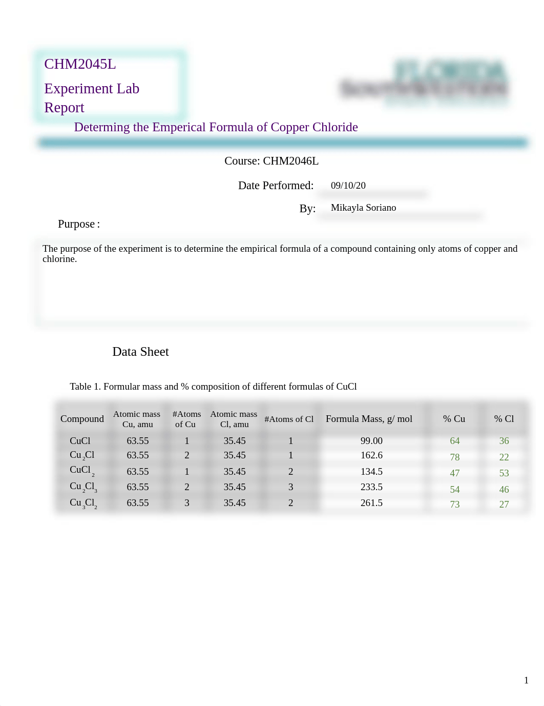 Determining the Empirical Formula of Copper Chloride Template CHM2045L.xlsx_ddwai4s7egq_page1