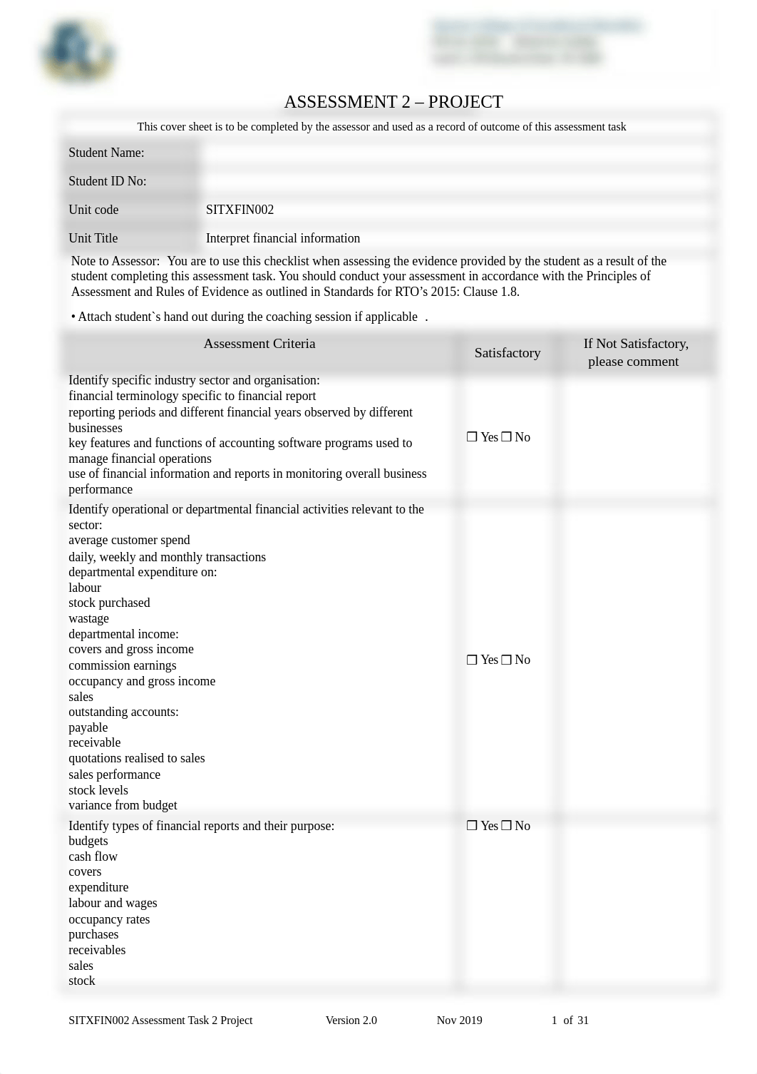 SITXFIN002 Assessment Task 2 Project.docx_ddwepv7uj0j_page1