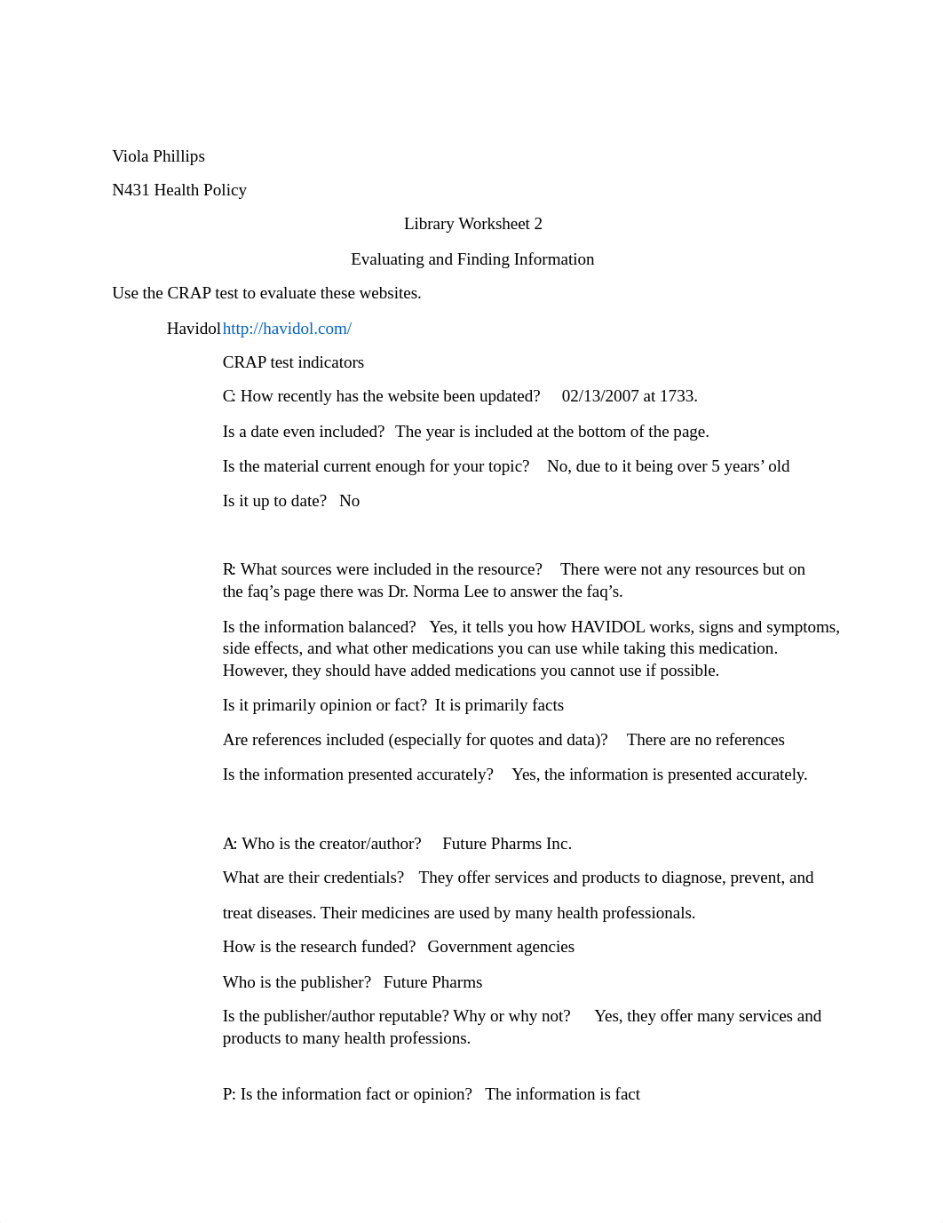 N431 Health Policy Library Worksheet 2 -CRAP-2.docx_ddwpvc1eny9_page1