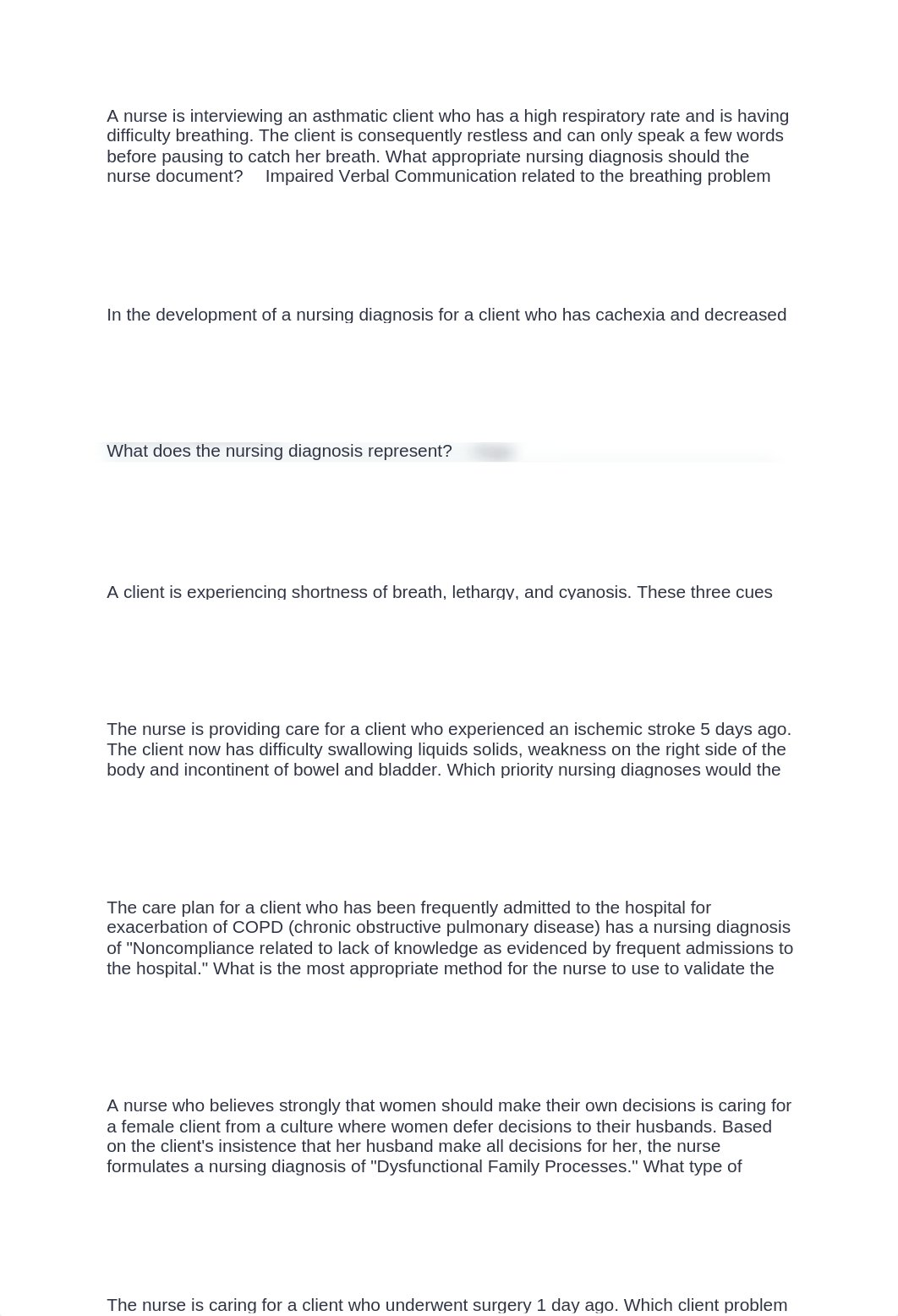 A nurse is interviewing an asthmatic client who has a high respiratory rate and is having difficulty_ddwv2k823i4_page1