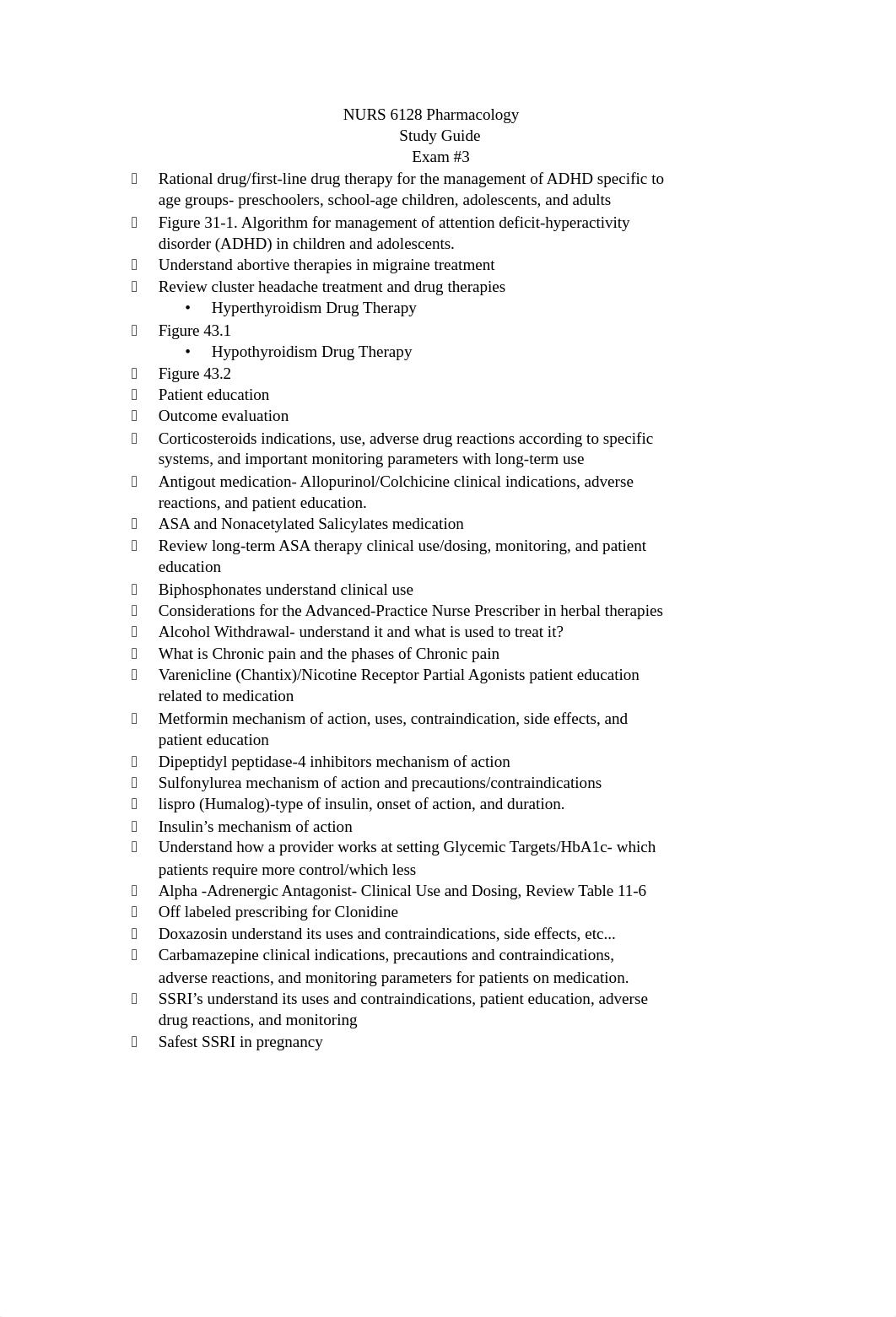 Pharmacology Study Guide Exam 3.docx_ddwwr36y5k7_page1