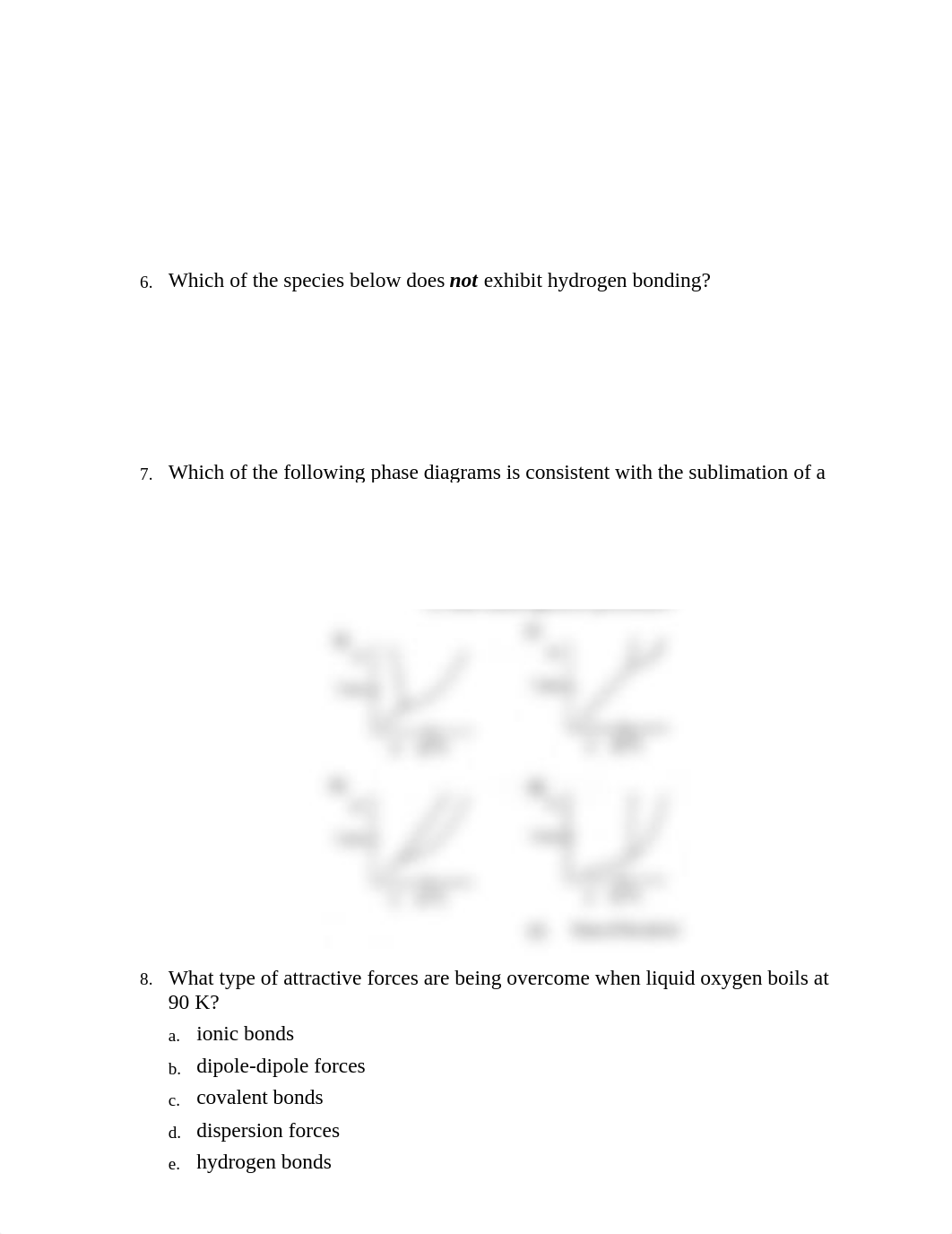 Questions from Previous Chemistry 115 Exams Intermolecular Forces, Liquids &amp; Solids_ddxdk0y098g_page2