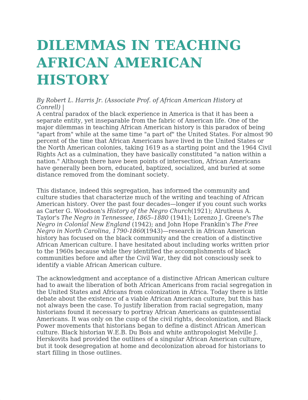 Dilemmas in teaching African American History.docx_ddxreqjgr8p_page1