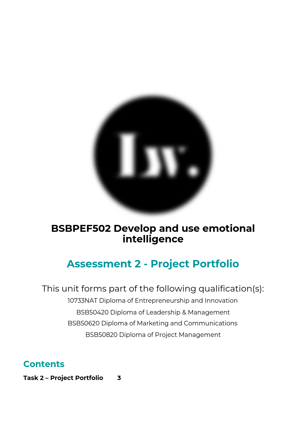 Copy of Assessment 2 - BSBPEF502 Develop and use emotional intelligence.pdf_ddzbnf2orzy_page1