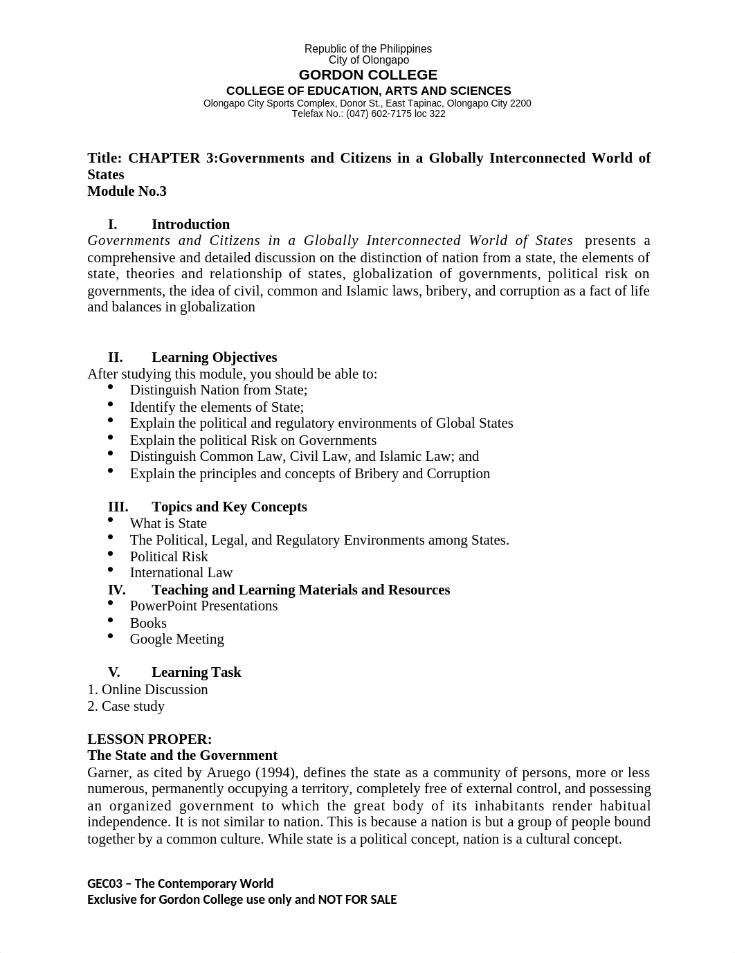 GEC03 - Module 3 - Governments and Citizens in Globally Interconnected World of States.docx_ddzg3rh3wns_page1