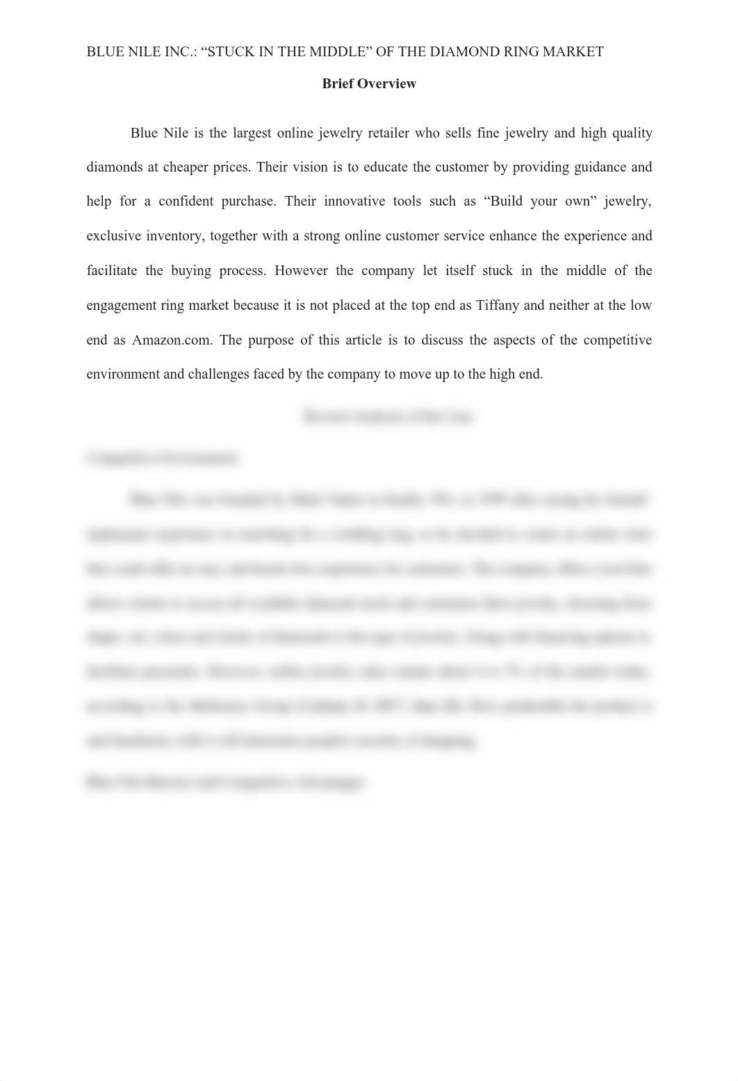 BUS 590 - Business Strategy_Blue Nile Inc. "Stuck in the Middle" of the Engagement Ring Market.pdf_ddzojmum7m3_page2