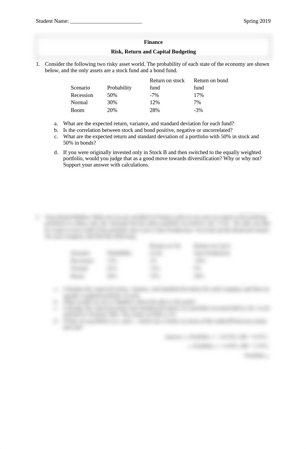 Finance - Risk Return Practice Problems.pdf_ddzuu8whvqq_page1