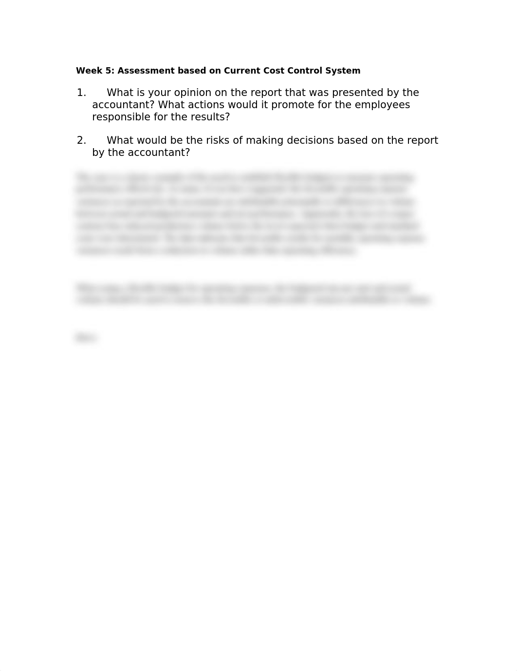 Week 5 Assessment based on Current Cost Control System(Dr answer).docx_de0sfm0ya75_page1