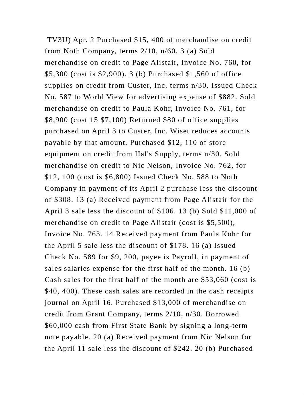 TV3U) Apr. 2 Purchased $15, 400 of merchandise on credit from Noth Co.docx_de22zoepte4_page2