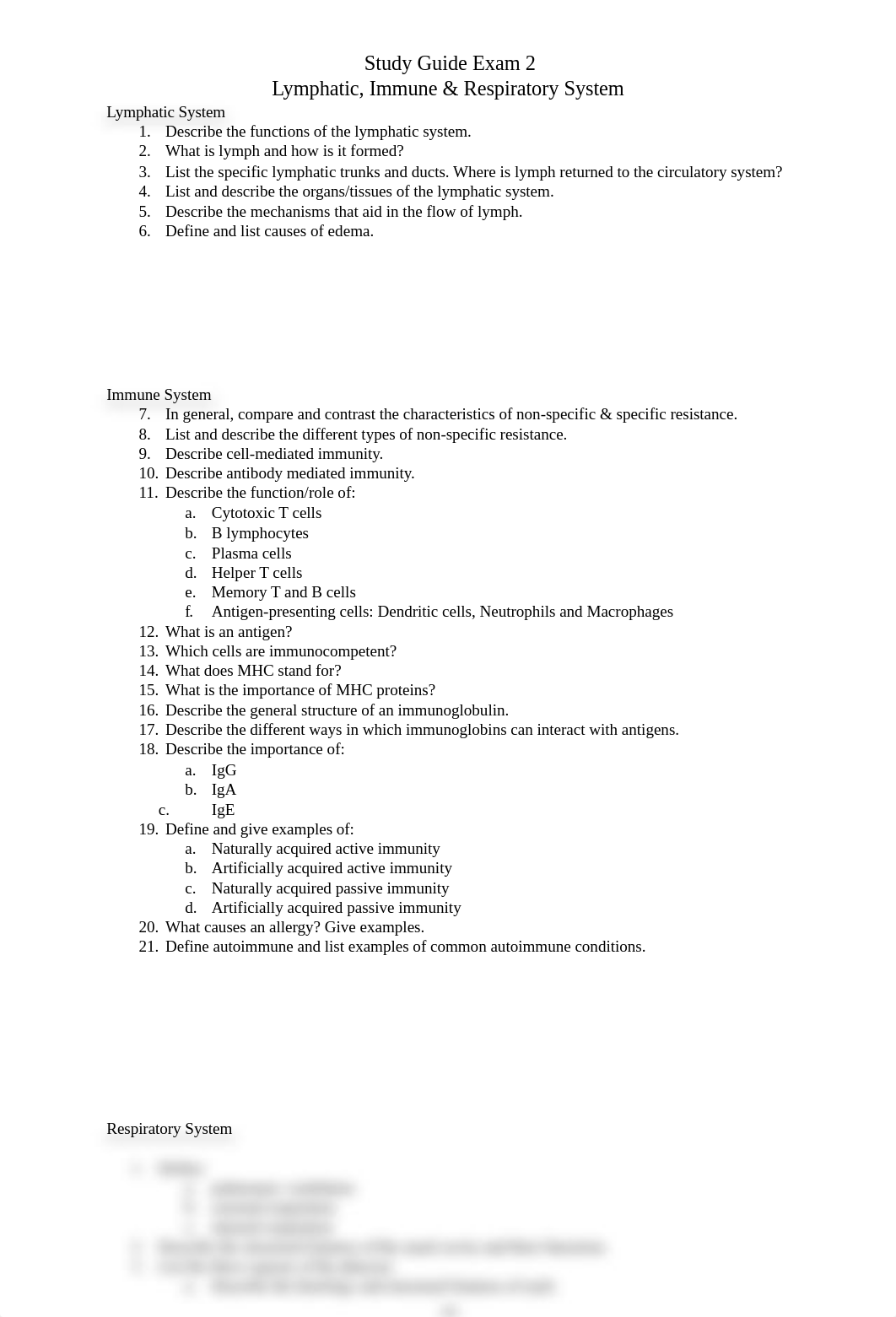 Exam 2 Study Guide - Lymphatic, Immune and Respiratory System.docx_de23jkfnxhx_page1