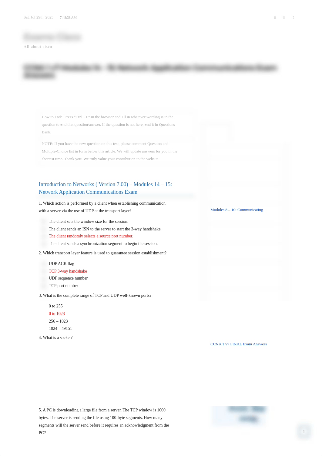 CCNA 1 v7 Modules 14 - 15_ Network Application Communications Exam Answers - Exams Cisco.pdf_de2941ves9x_page1