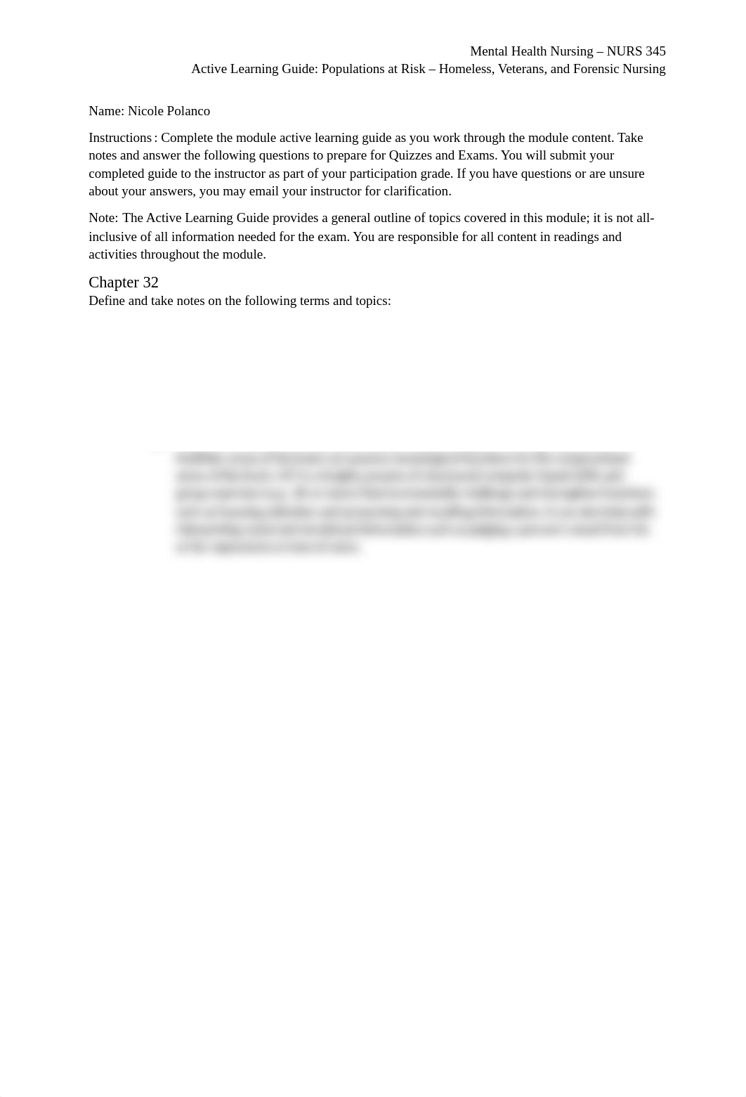 14 Active Learning Guide - Populations at Risk - Homeless, Veterans, and Forensic Nursing.docx_de2md8q9qt8_page1