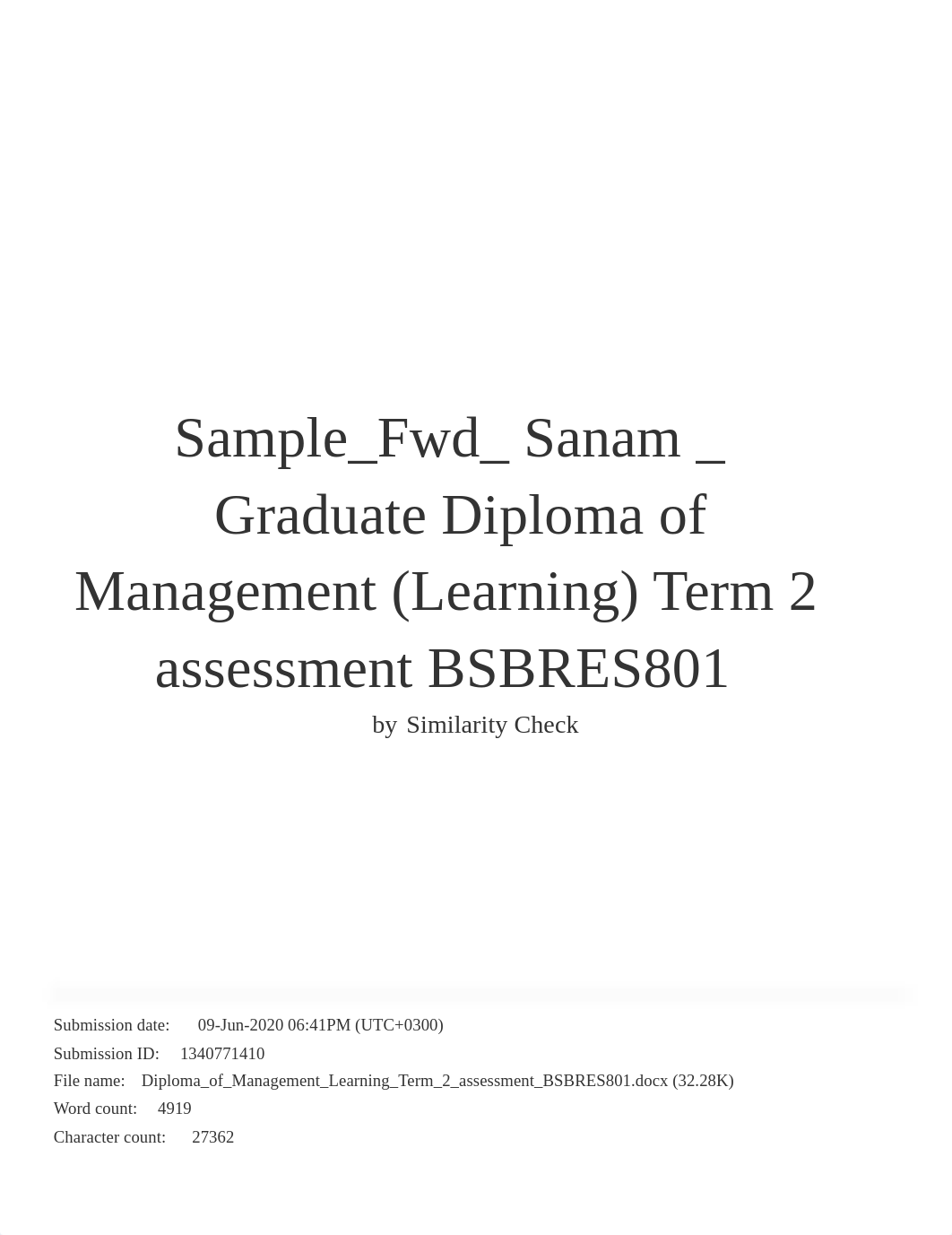 Sample-Fwd- Sanam - Graduate Diploma of Management (Learning) Term 2 assessment BSBRES801 (1).pdf_de2we090wus_page1