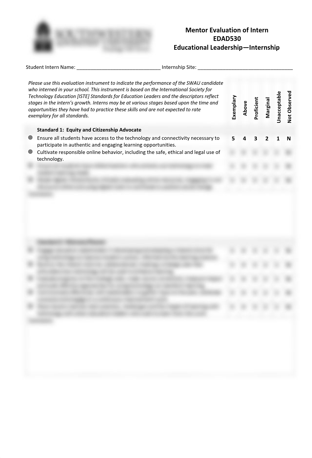 EDAD530 - Educ. Admin. Internship - Mentor Evaluation of Intern.pdf_de42gghslin_page1