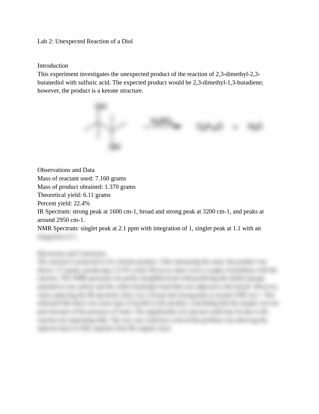 Lab Report Unexpected Reaction of a Diol.pdf_de69yvyy0io_page1