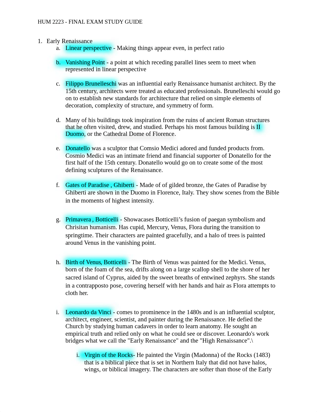 HUM 2223 Final Exam Study Guide.docx_de7oea7jew7_page1