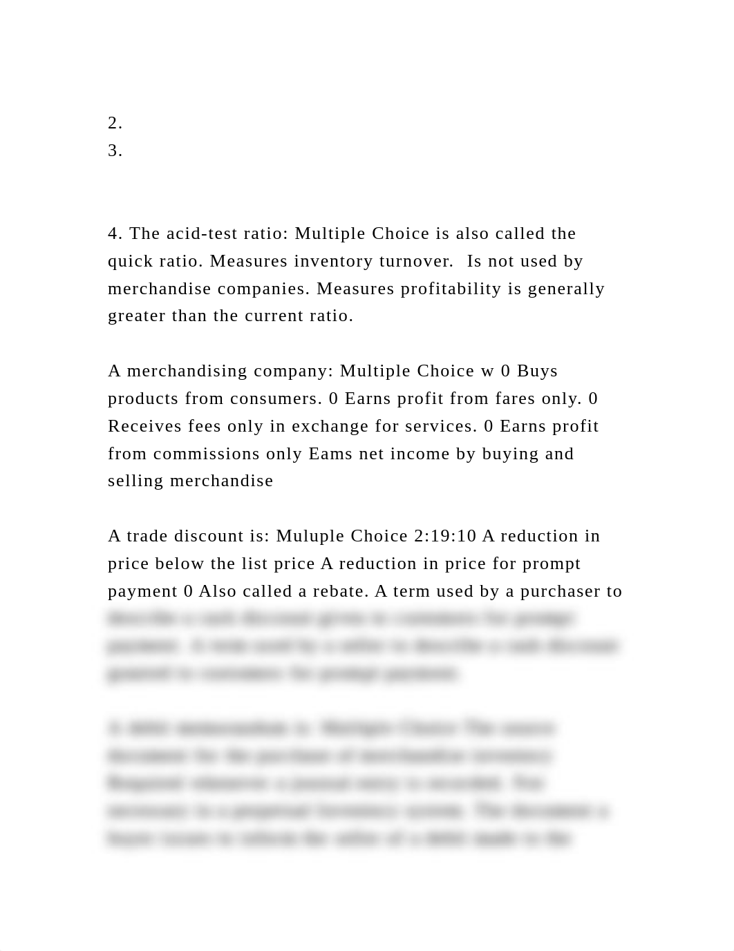 2.3.4. The acid-test ratio Multiple Choice is also called t.docx_de7vjhj93jx_page2