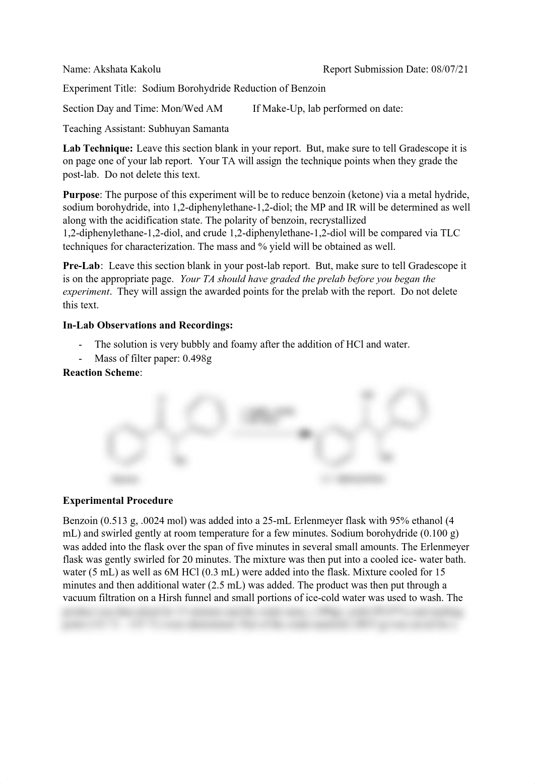 Benzoin Reduction via Sodium Borohydride Post-Lab.pdf_de81eda2gxq_page1