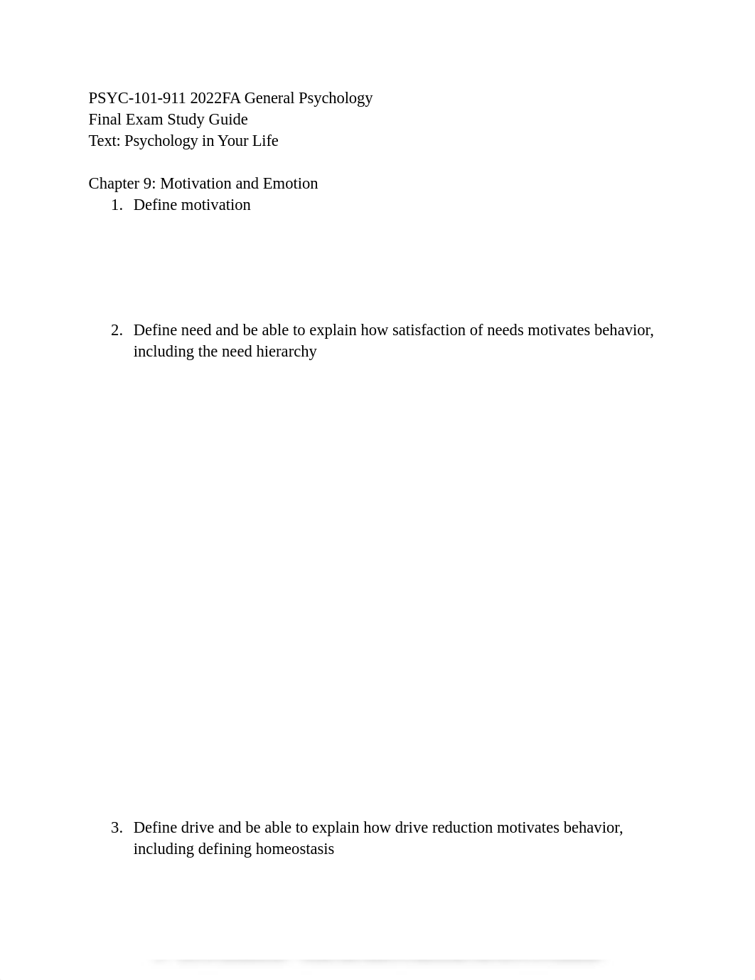 PSYC-101-911 2022FA General Psychology Final Exam Study Guide.pdf_de8ajoz7gmc_page1